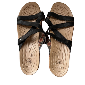 Crocs A-Leigh Wedge Cork Sandals Womens Size 10